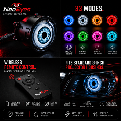 NeoEyes Animated Eyes – 3 Inch Universal LED Lights